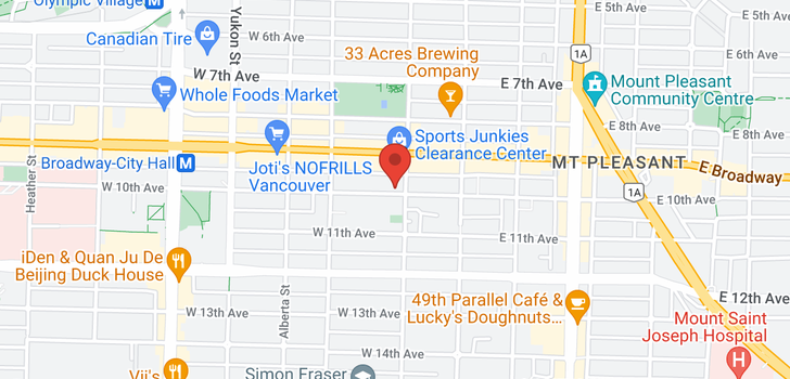map of 203 111 W 10TH AVENUE